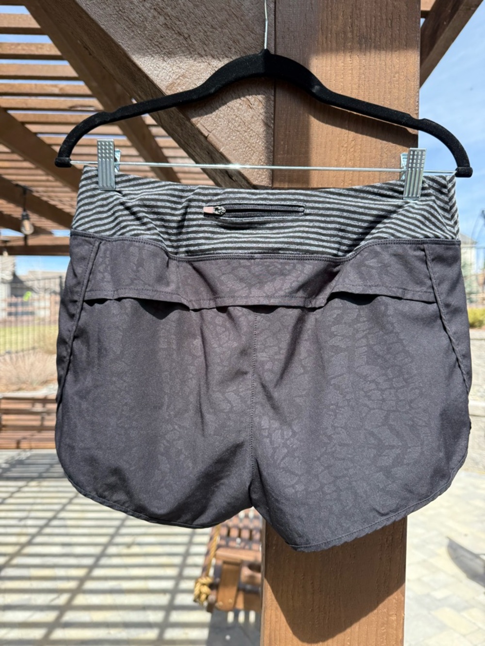 MPG Black Athletic Shorts with Striped Waistband - Picture 3 of 4